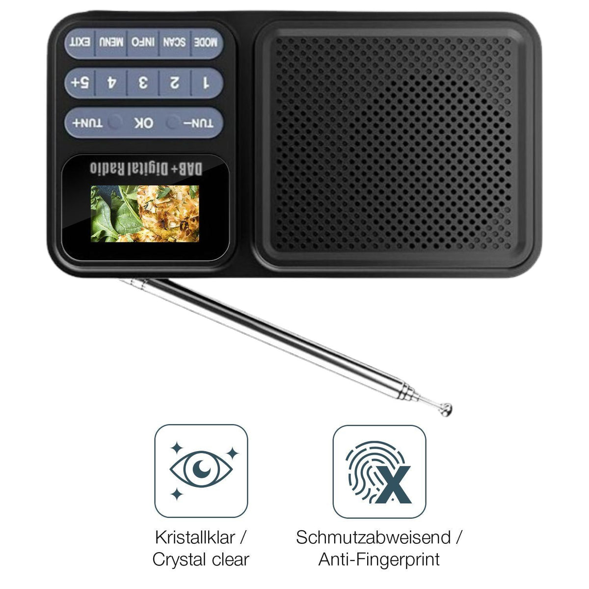 2x Schutzfolie klar für Gallypek DAB Radio Display (4)