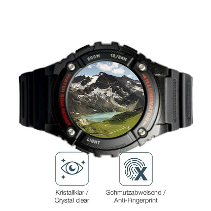 2x 9H Schutzfolie für Casio W-2016H-1AV Rund Panze (5)