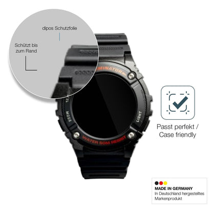 2x 9H Schutzfolie für Casio W-2016H-1AV Rund Panze (6)