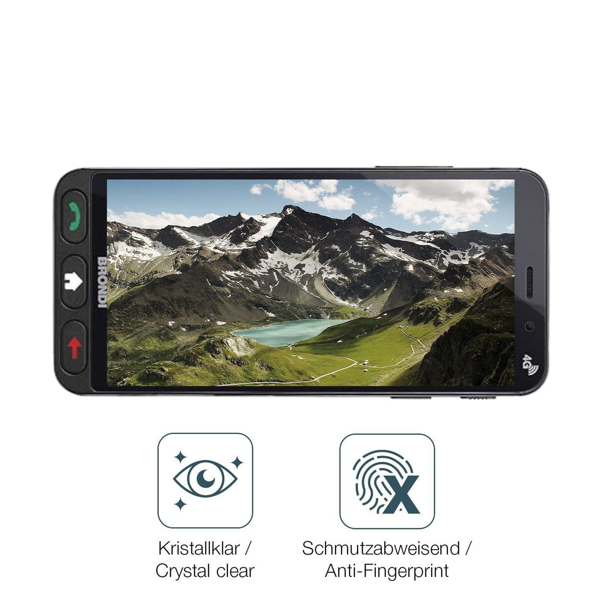 2x 9H Schutzfolie für Brondi Amico S Nero Panzerfo (5)