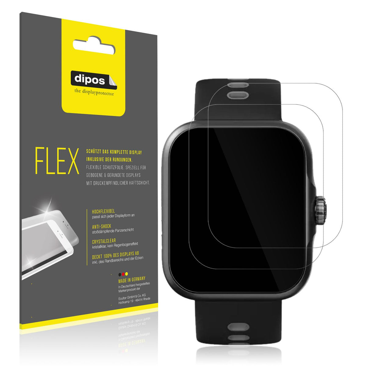 2x 3D Full Cover Schutzfolie für CW Watch S1 (1)