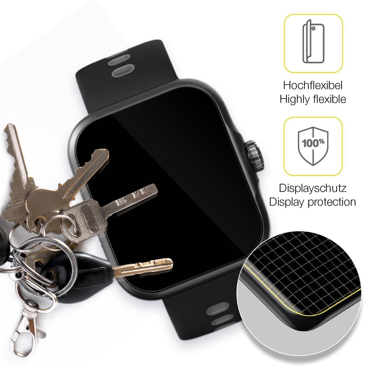 2x 3D Full Cover Schutzfolie für CW Watch S1 (3)