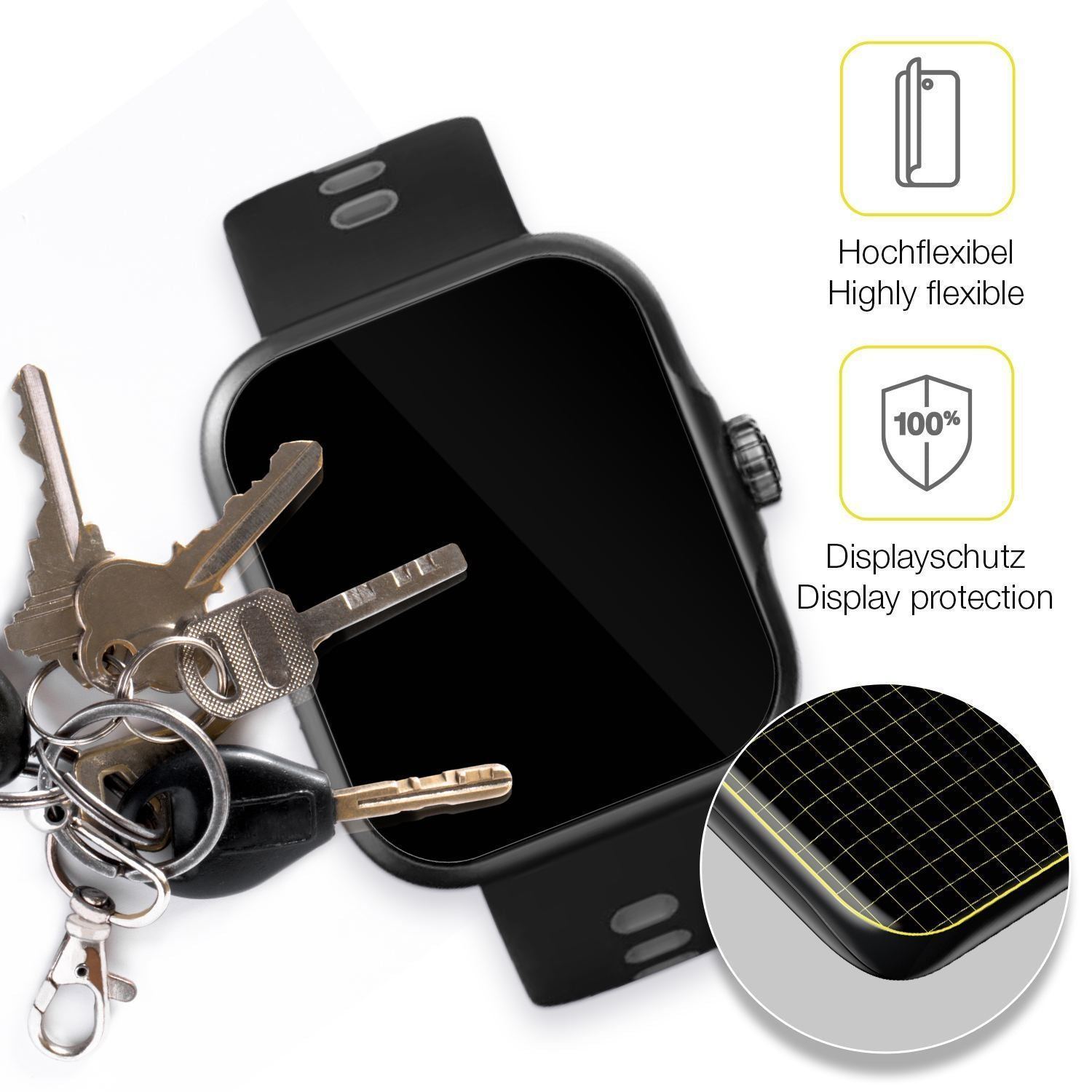 2x 3D Full Cover Schutzfolie für CW Watch S1 (3)