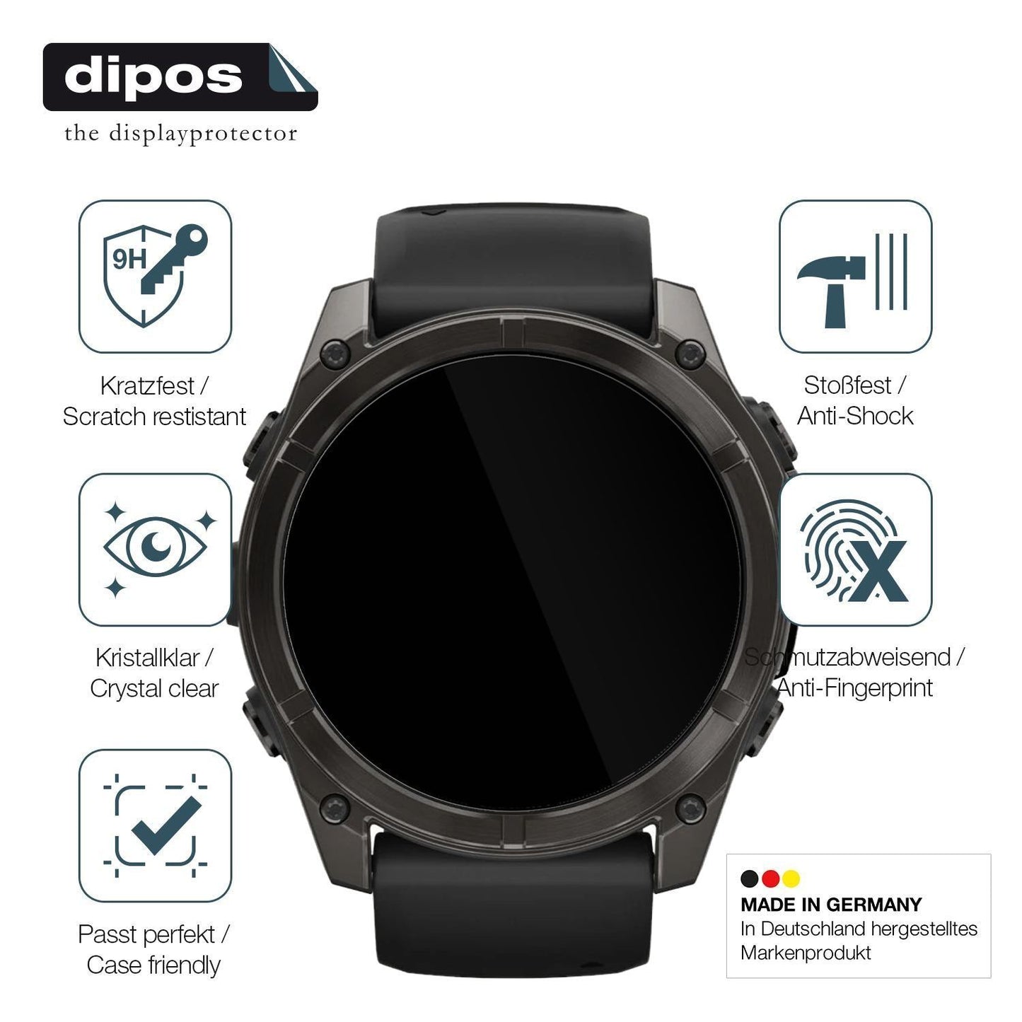 2x 9H Schutzfolie für Garmin Fenix E 47mm Panzerfo (7)