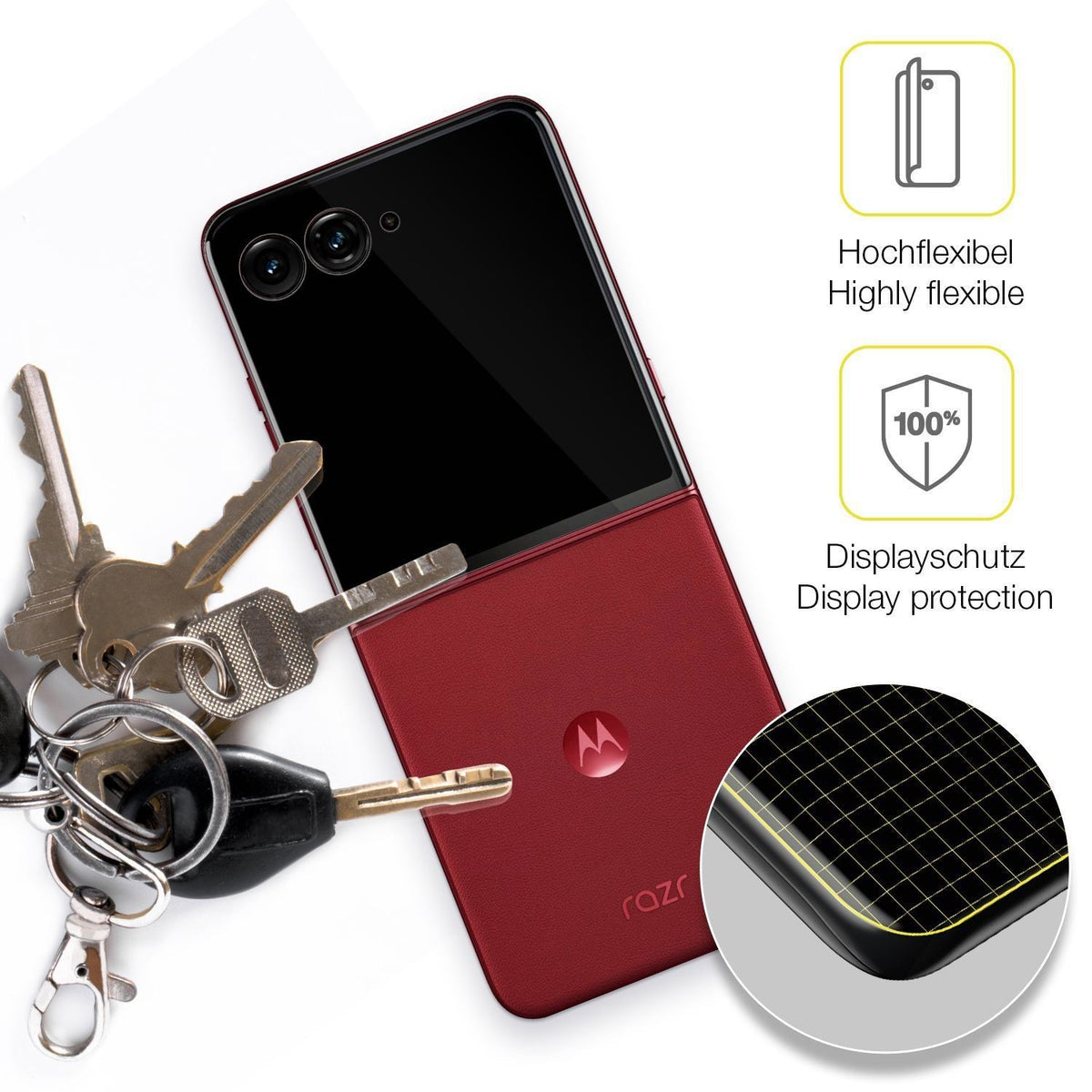 2x 3D Full Cover Schutzfolie für Motorola Razr 60  (3)