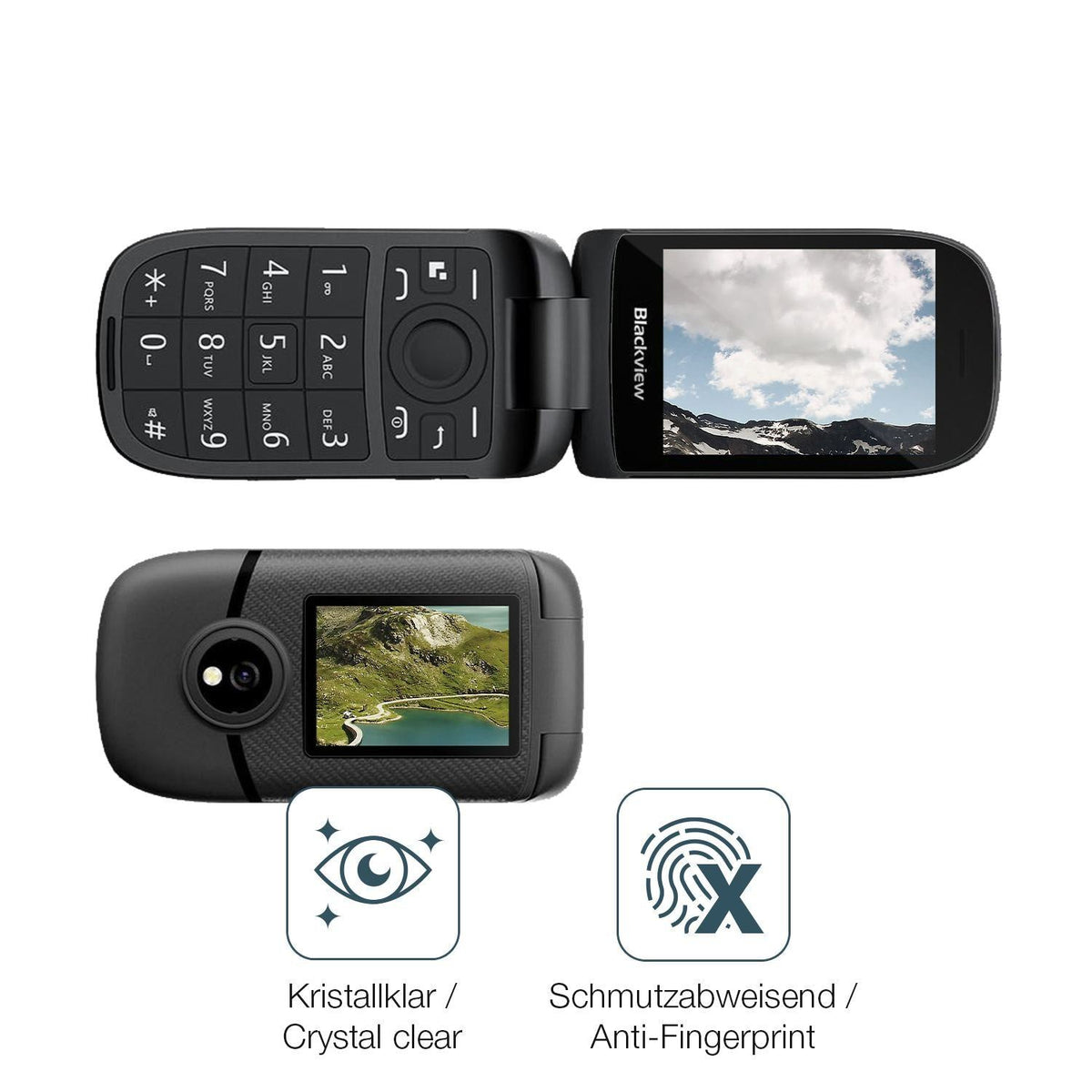 4x Schutzfolie klar für Blackview N2000 Flip Displ (4)