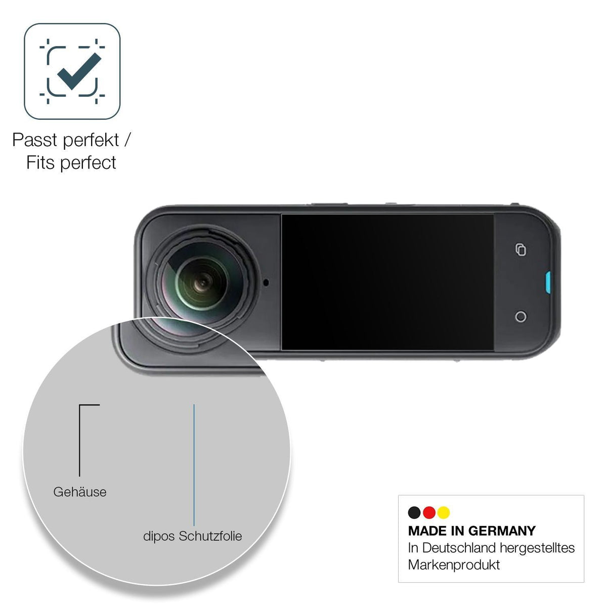 2x 9H Schutzfolie matt für Insta360 X5 Panzerfolie (6)