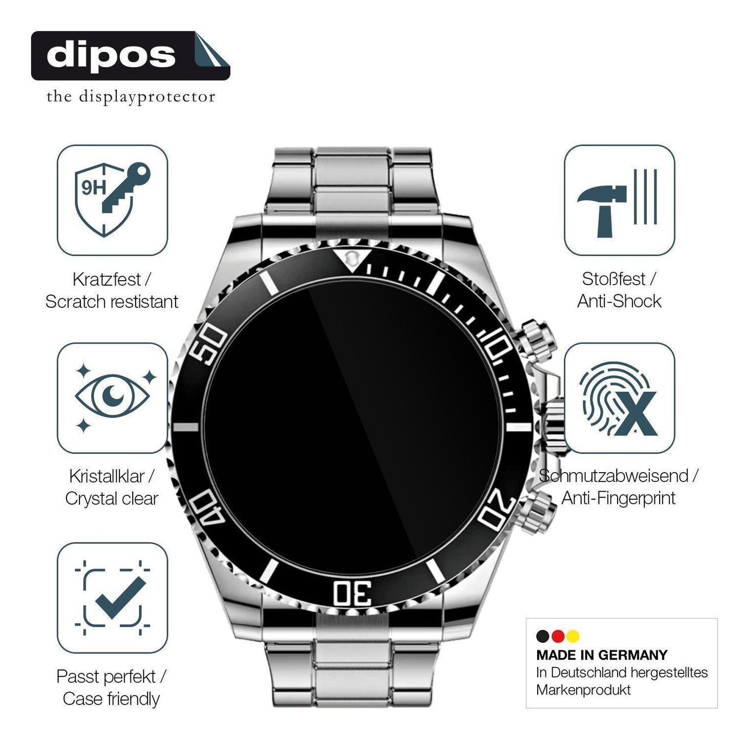 2x 9H Schutzfolie für Nexos Pro Smartwatch Panzerf (7)