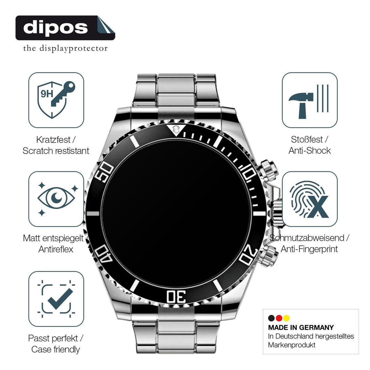 2x 9H Schutzfolie matt für Nexos Pro Smartwatch Pa (7)