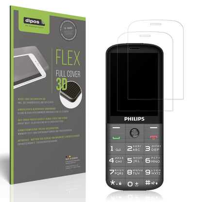 2x Full Cover Schutzfolie matt für Philips Xenium  (1)