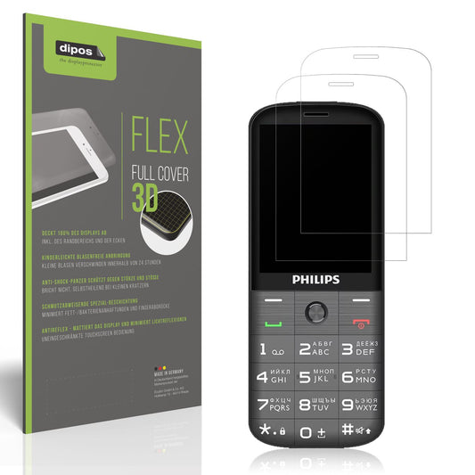 2x Full Cover Schutzfolie matt für Philips Xenium  (1)