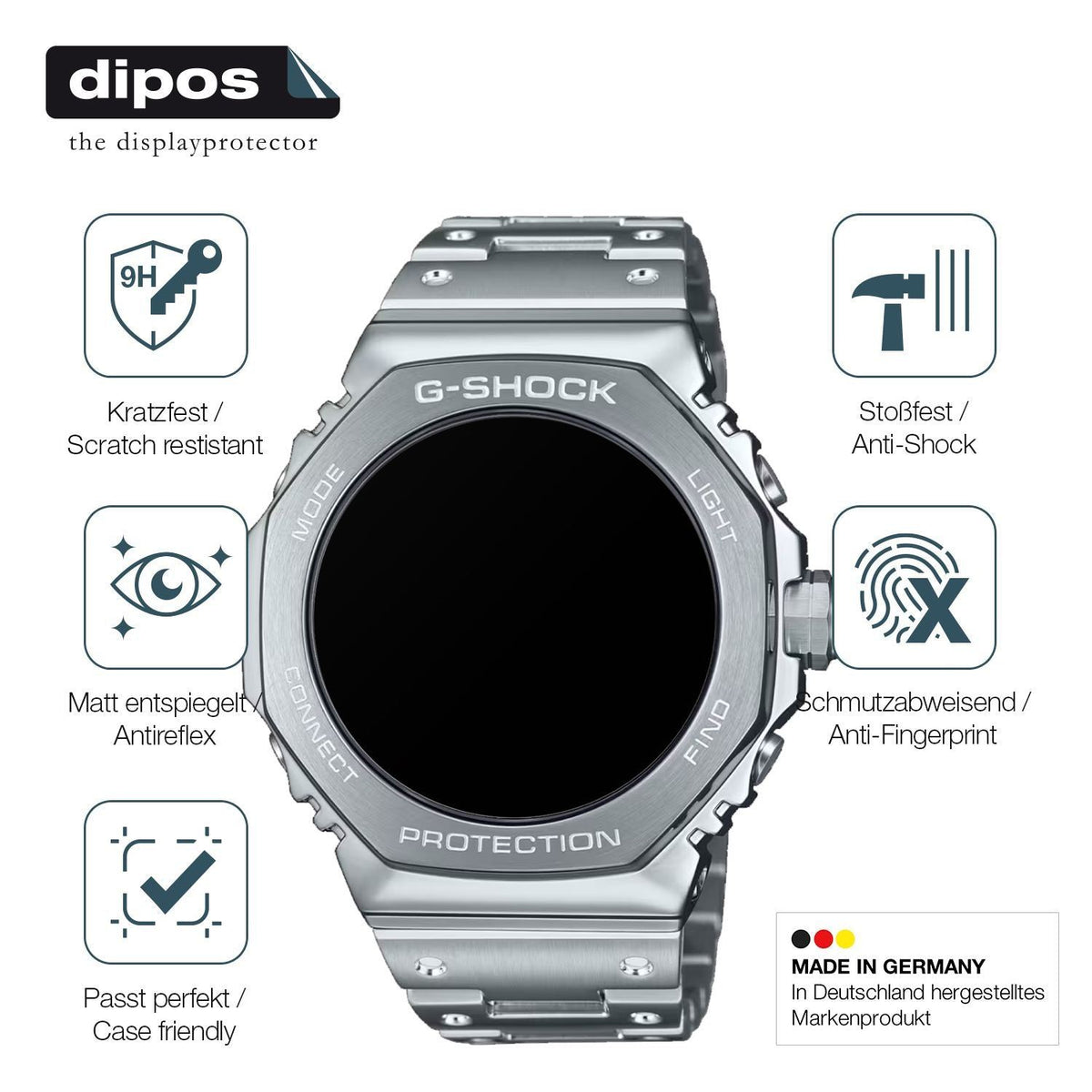 2x 9H Schutzfolie matt für Casio G-Shock GM-B2100D (7)
