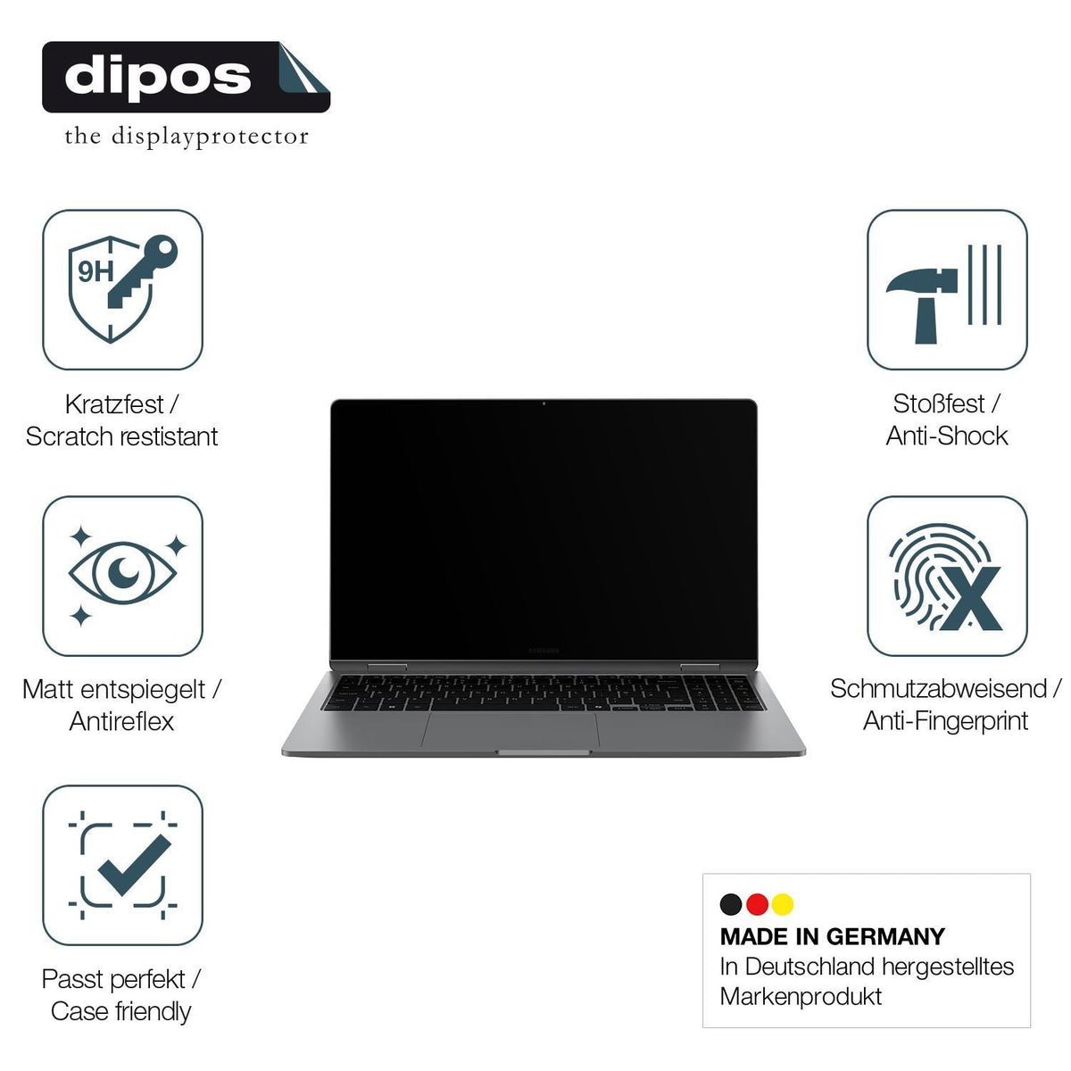 2x 9H Schutzfolie matt für Samsung Galaxy Book 2 P (7)
