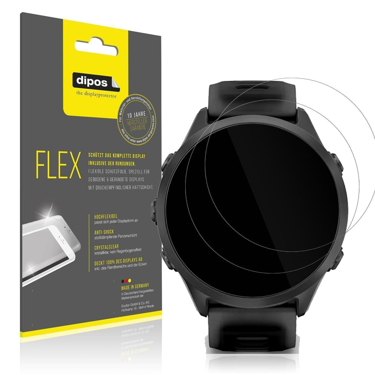 2x 3D Full Cover Schutzfolie für Garmin Forerunner (1)