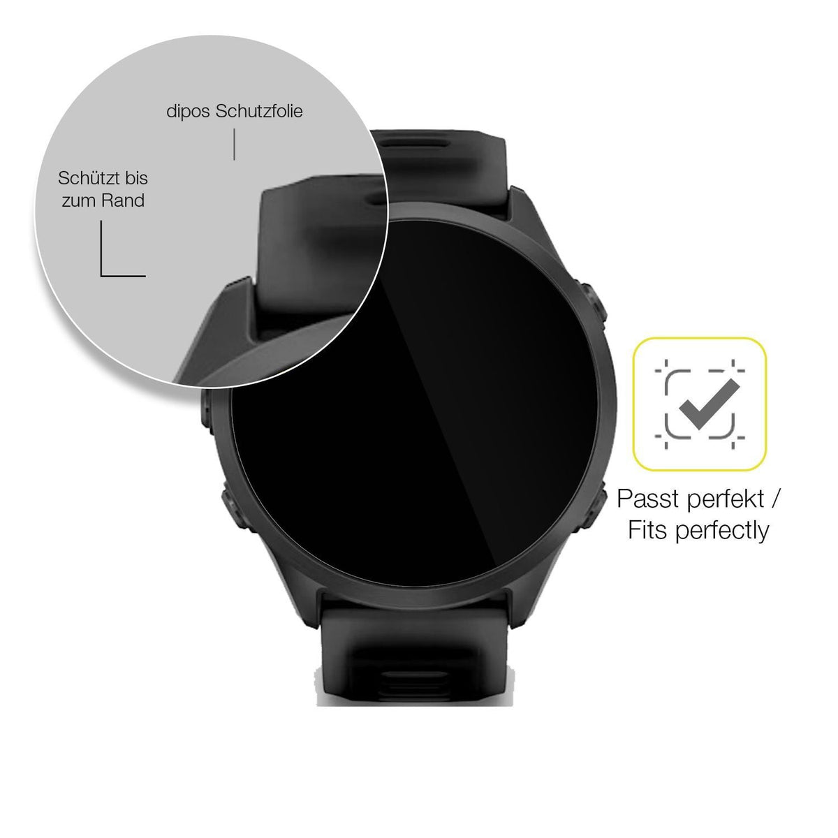 2x 3D Full Cover Schutzfolie für Garmin Forerunner (6)