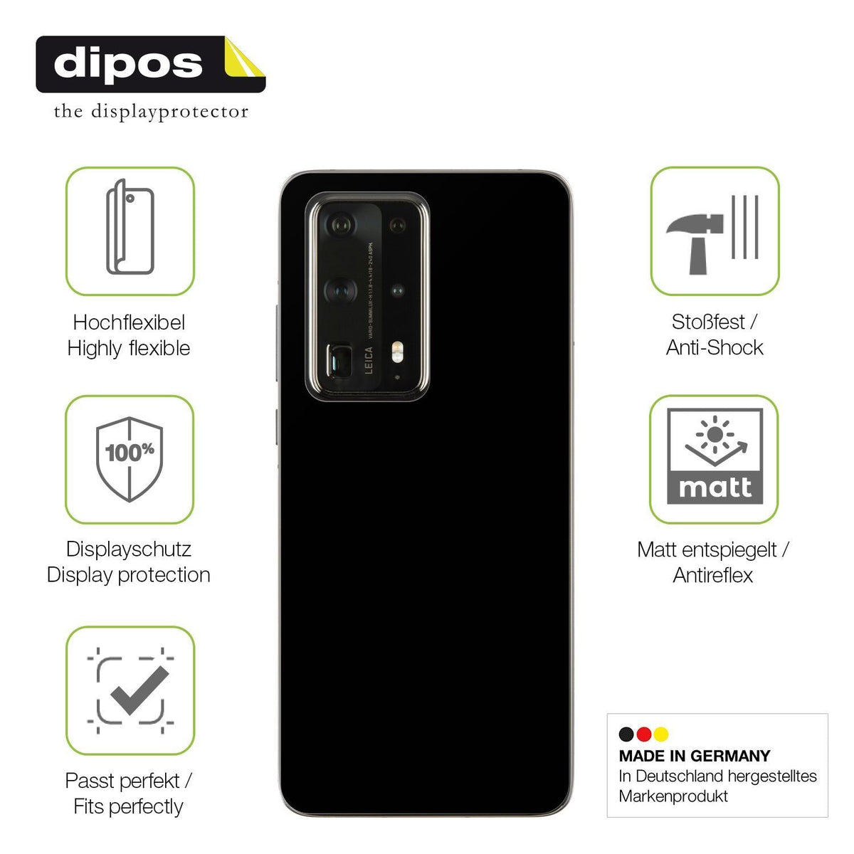 2x Full Cover Schutzfolie matt für Huawei P40 Pro  (7)
