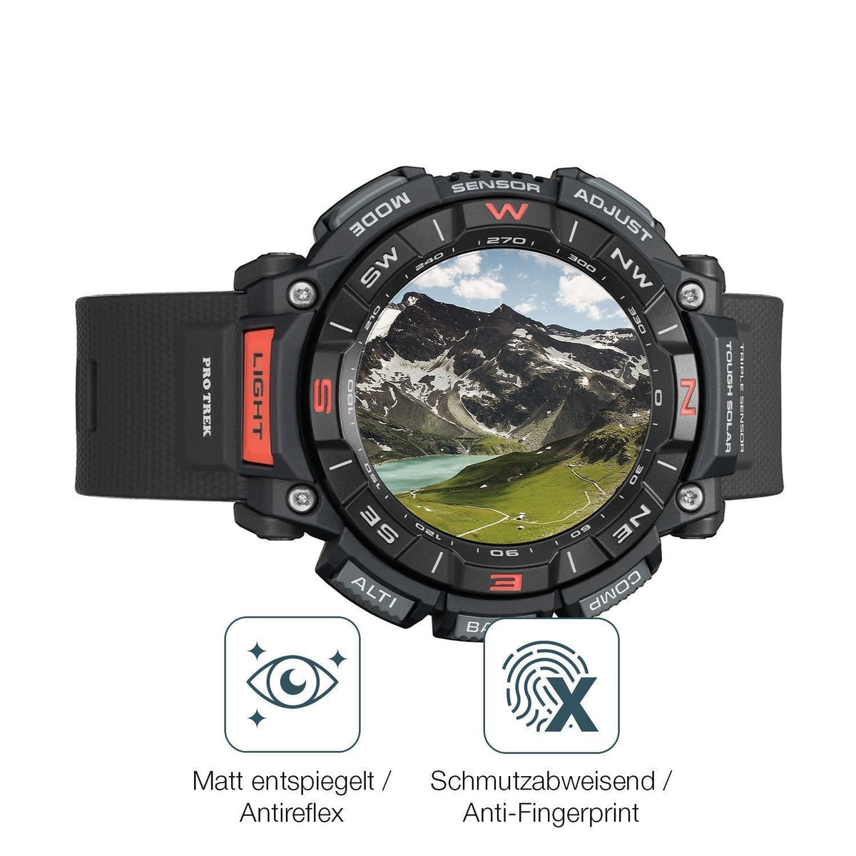 2x 9H Schutzfolie matt für Casio Pro Trek PRG-340  (5)