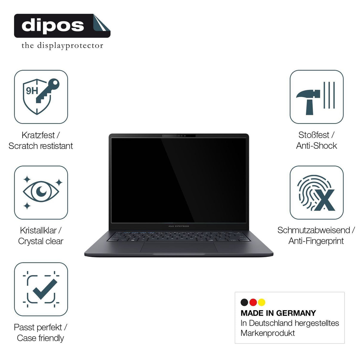 2x 9H Schutzfolie für Asus ExpertBook B1 B1403 Pan (7)