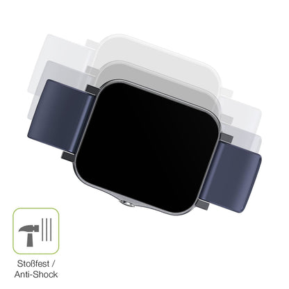 2x Full Cover Schutzfolie matt für Qnix Smartwatch (4)