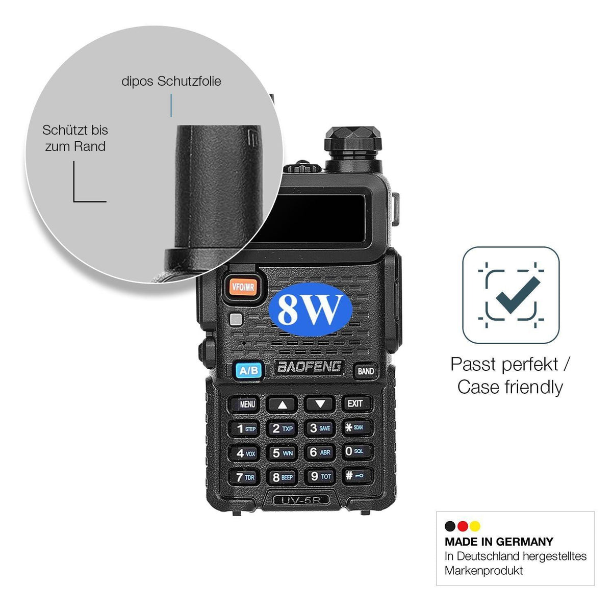 2x 9H Schutzfolie matt für BAOFENG BF UV-5R Panzer (6)