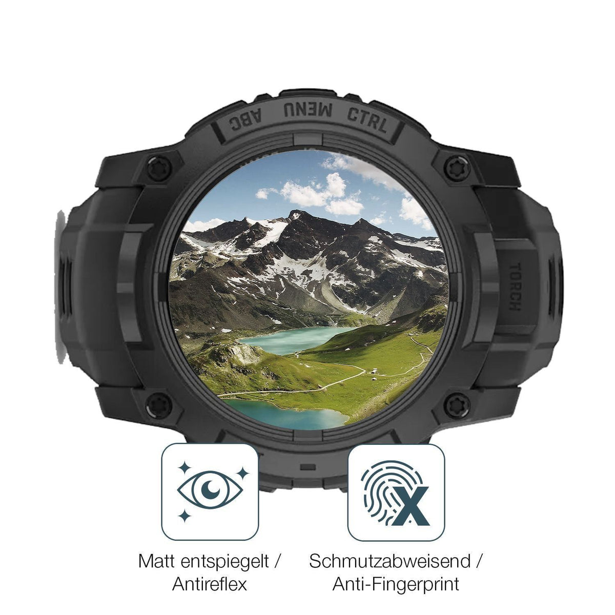 2x 9H Schutzfolie matt für Garmin Instinct 3 Solar (5)