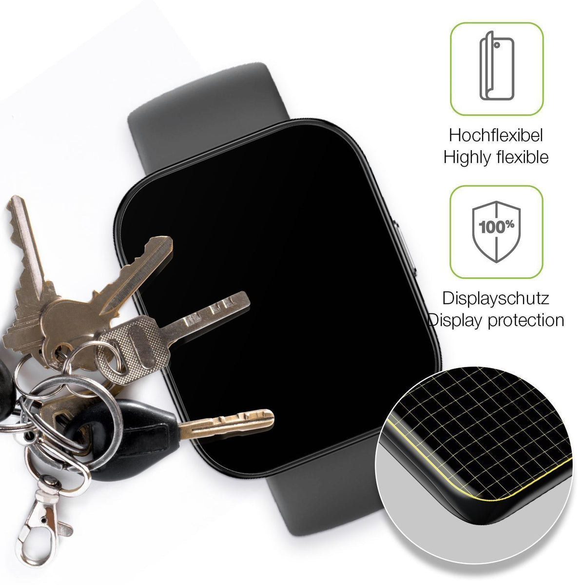 2x Full Cover Schutzfolie matt für Amazfit Bip 5 4 (3)