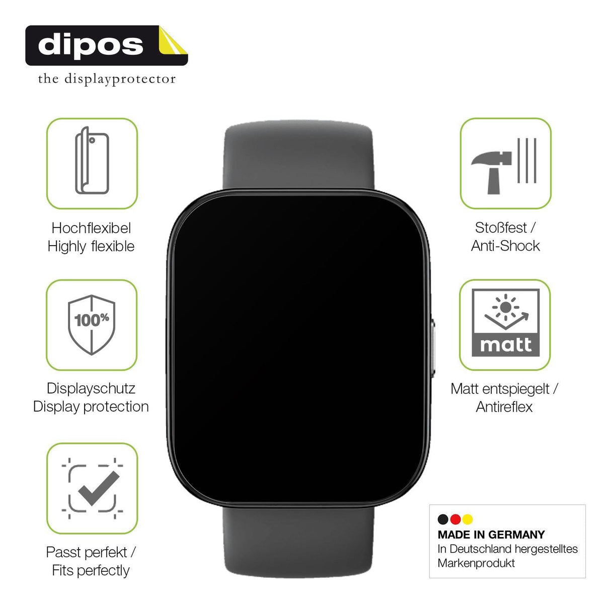 2x Full Cover Schutzfolie matt für Amazfit Bip 5 4 (7)