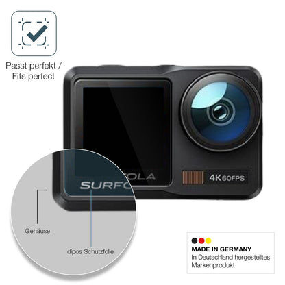 2x 9H Schutzfolie für Surfola Action Cam 4K Panzer (6)
