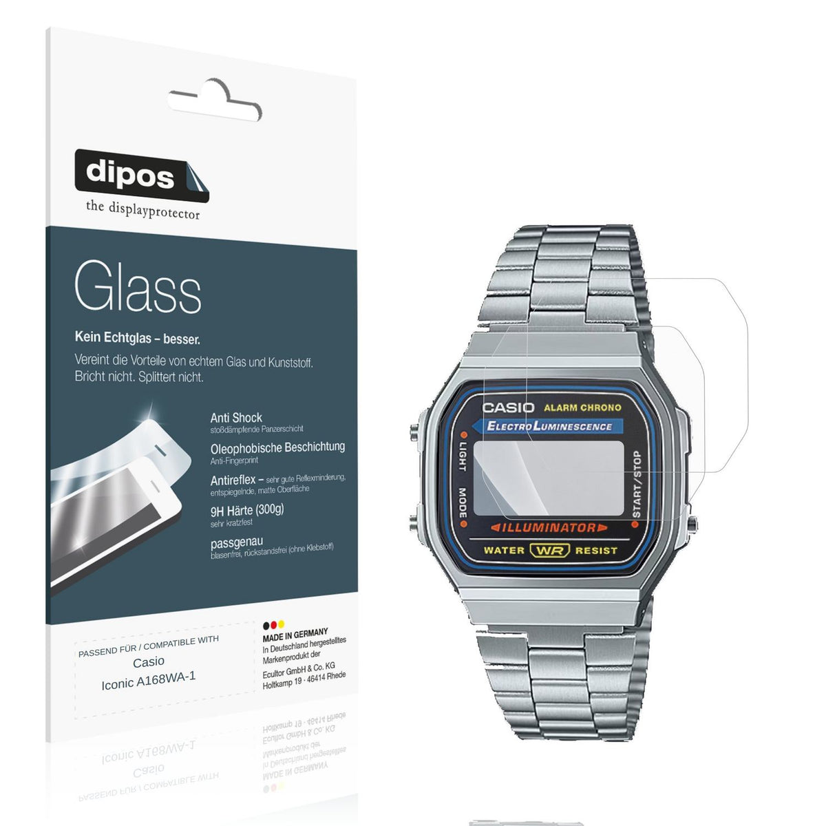 2x 9H Schutzfolie matt für Casio Iconic A168WA-1 P (1)