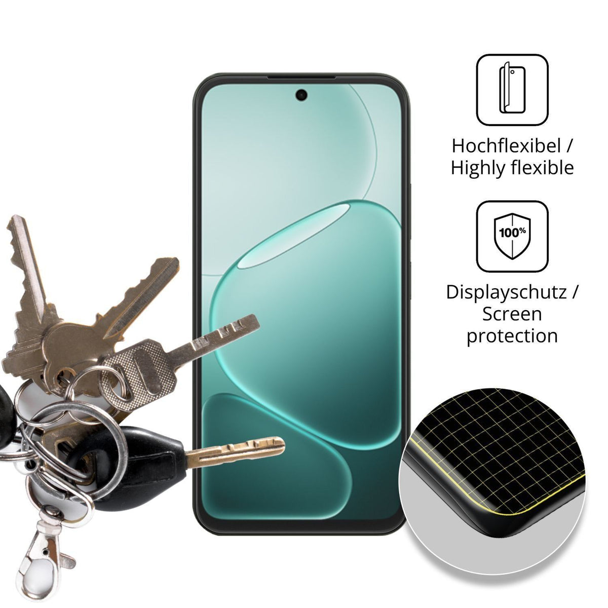 2x Full Cover Schutzfolie matt für Oppo A6v (3)