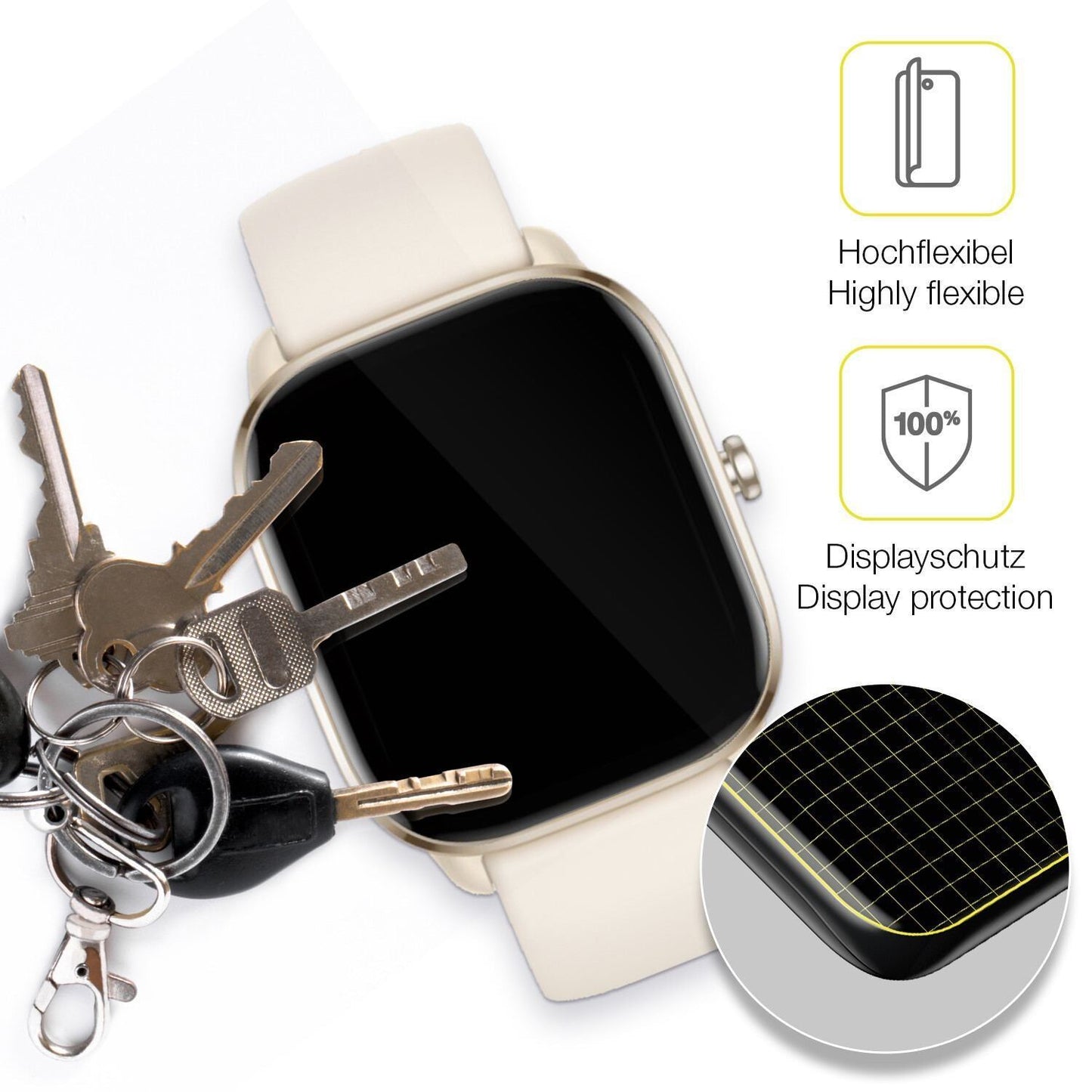 2x 3D Full Cover Schutzfolie für Amazfit GTS 4 min (3)