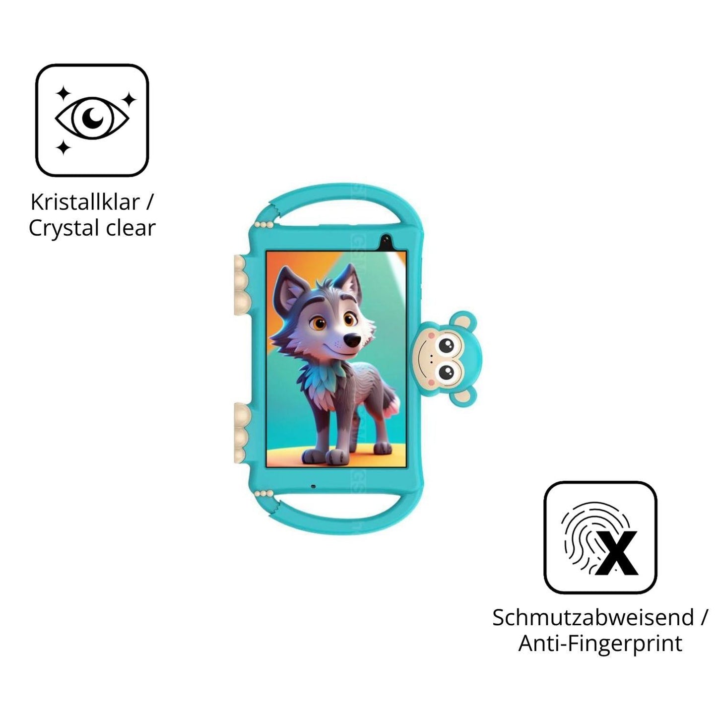 2x 9H Schutzfolie für Logicom Logikids Buddy Panze (5)