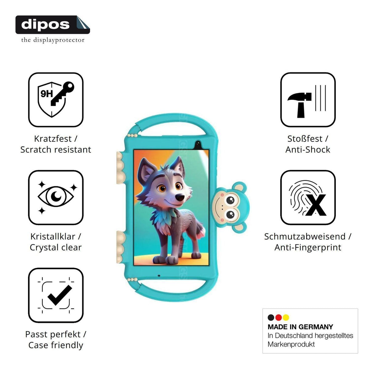 2x 9H Schutzfolie für Logicom Logikids Buddy Panze (7)