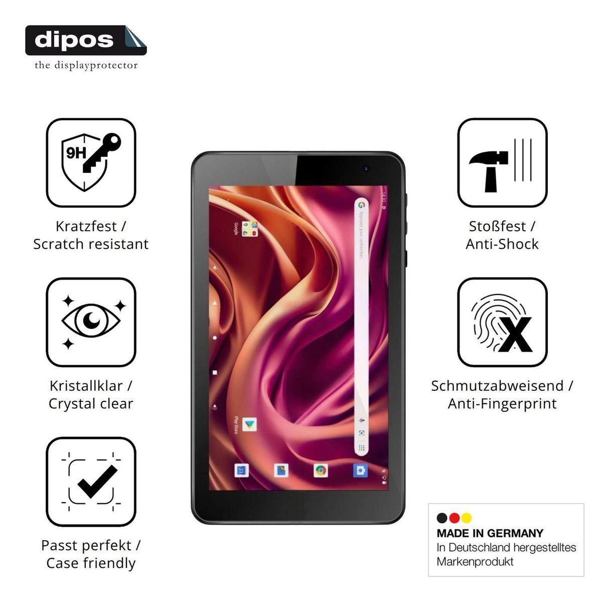 2x 9H Schutzfolie für Logicom Tab 76 Panzerfolie (7)