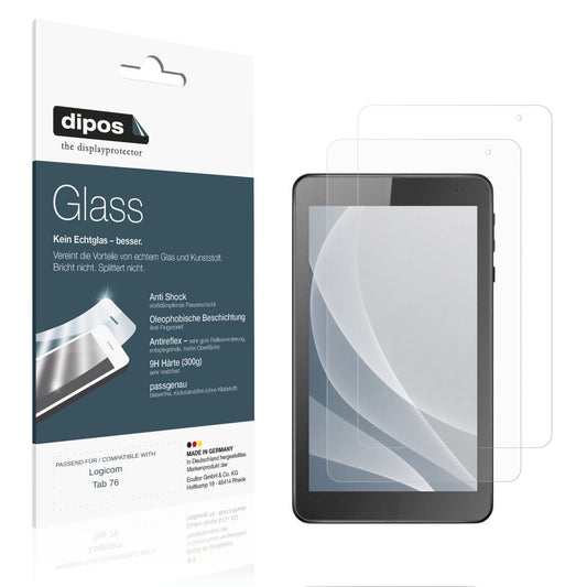 2x 9H Schutzfolie matt für Logicom Tab 76 Panzerfo (1)