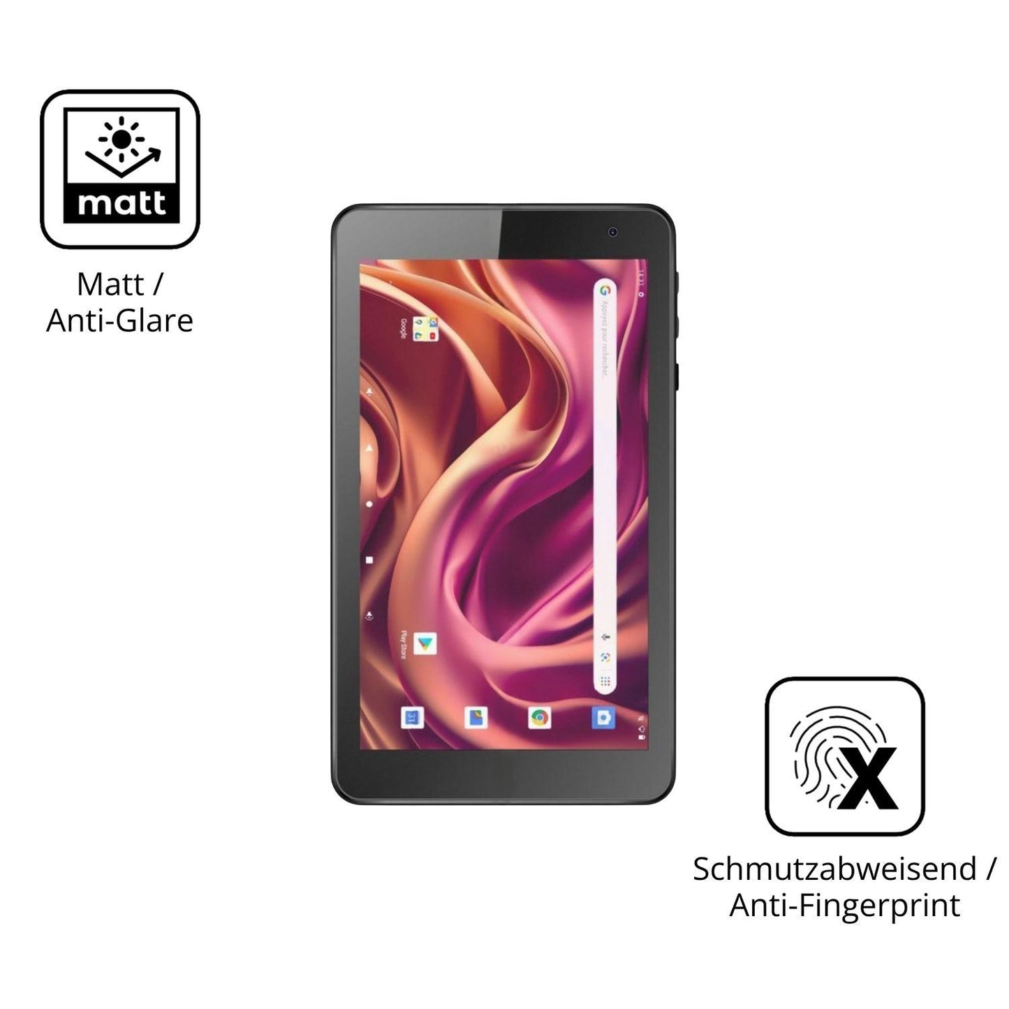 2x 9H Schutzfolie matt für Logicom Tab 76 Panzerfo (5)