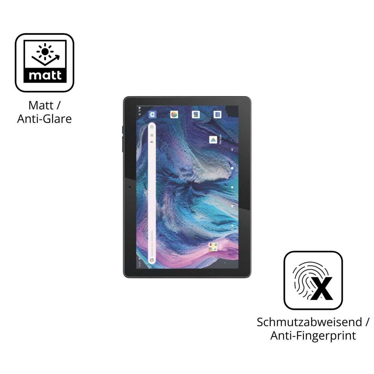 2x 9H Schutzfolie matt für Logicom Tab 130 Panzerf (5)