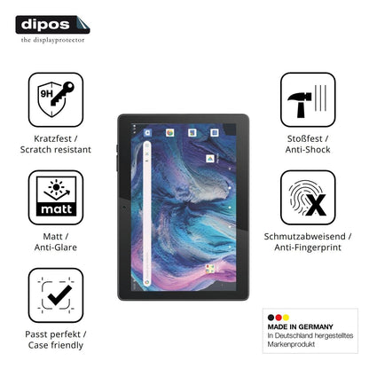 2x 9H Schutzfolie matt für Logicom Tab 130 Panzerf (7)