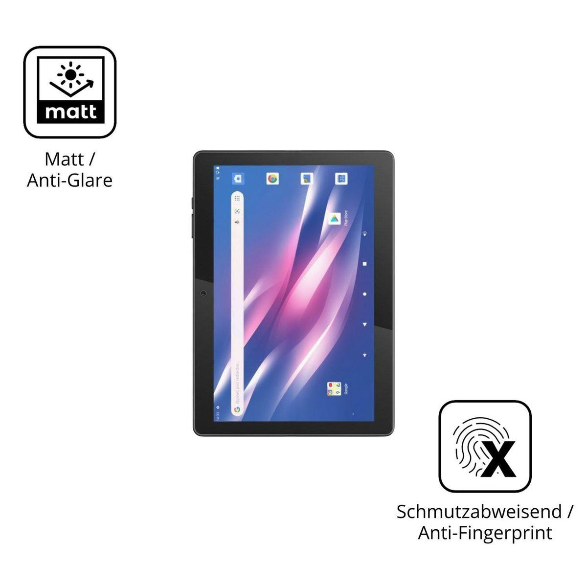 2x Schutzfolie matt für Logicom Tab Link 4G 104 Di (5)