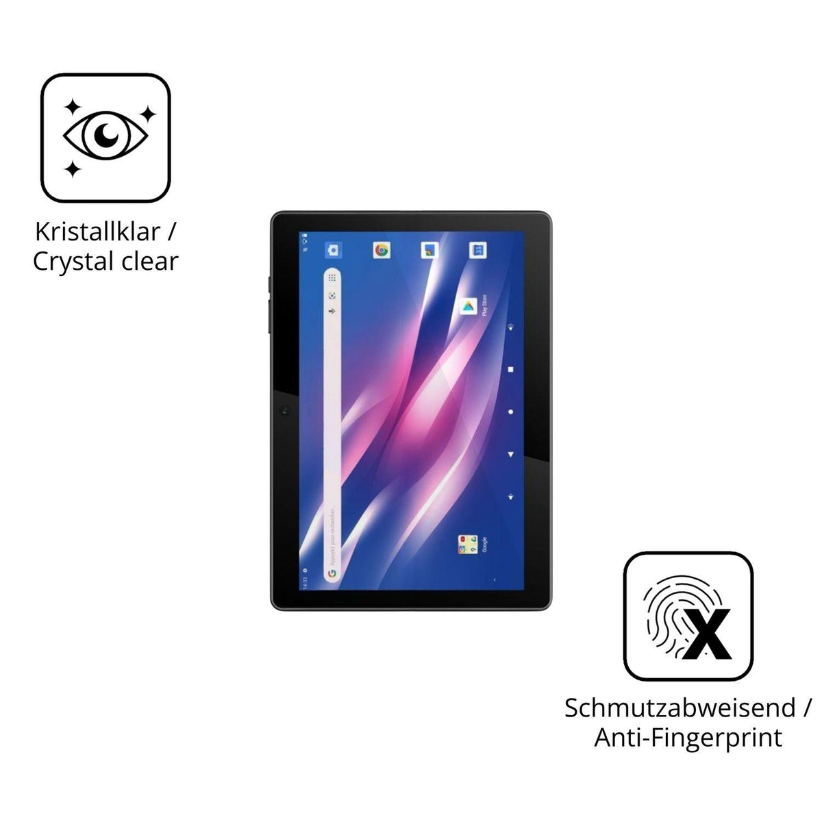 2x 9H Schutzfolie für Logicom Tab Link 4G 104 Panz (5)