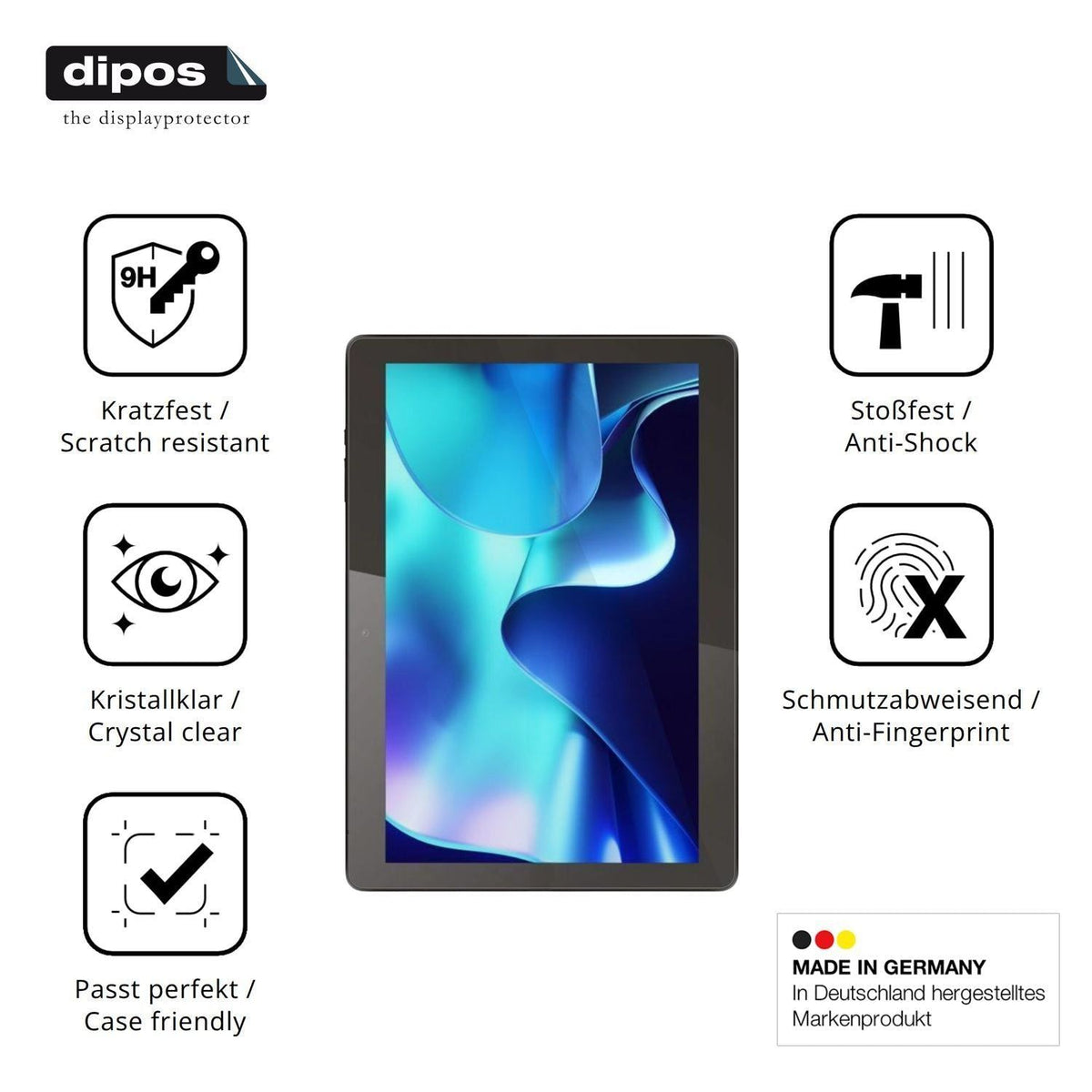 2x 9H Schutzfolie für Logicom Tab 134 Panzerfolie (7)