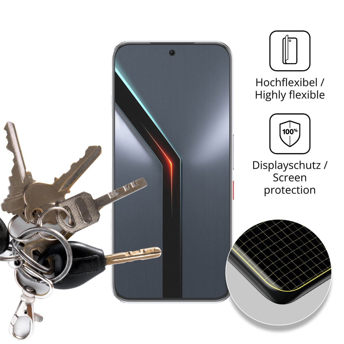 2x Full Cover Schutzfolie matt für Nubia Neo 5 GT (3)