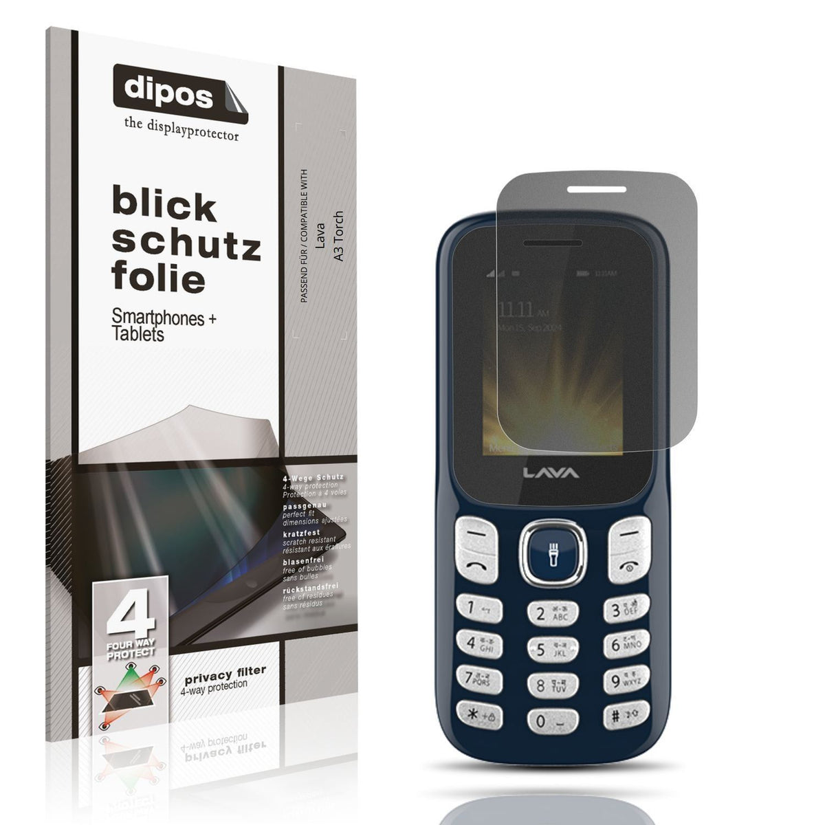 Blickschutzfolie für Lava A3 Torch matt Schutzfoli (1)