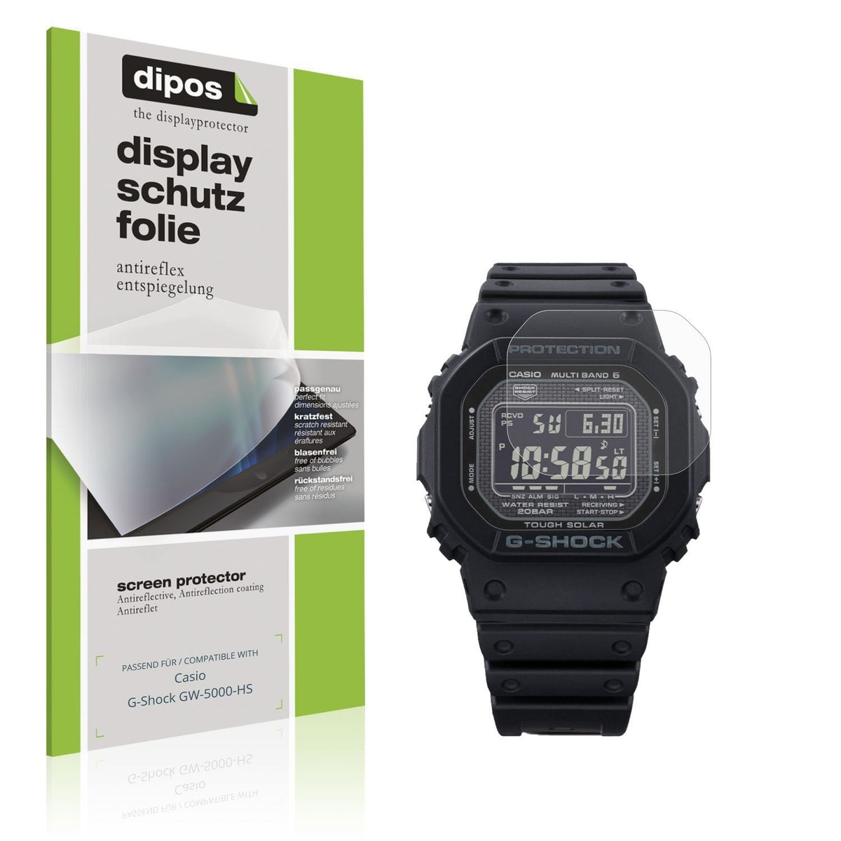 6x Schutzfolie matt für Casio G-Shock GW-5000-HS D (1)