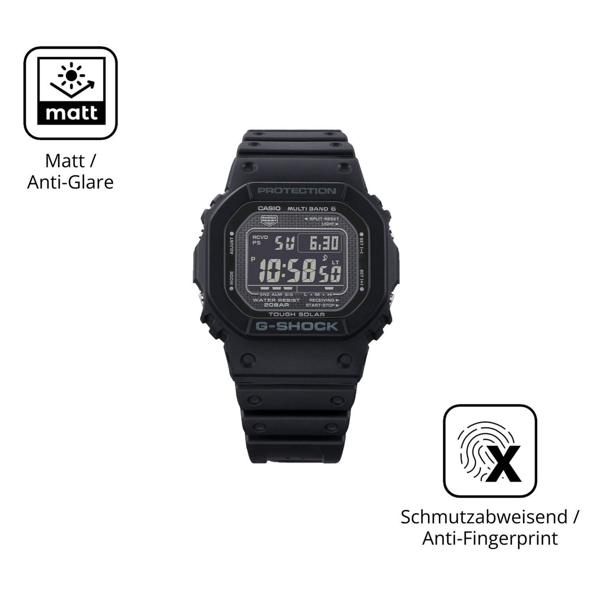 6x Schutzfolie matt für Casio G-Shock GW-5000-HS D (5)