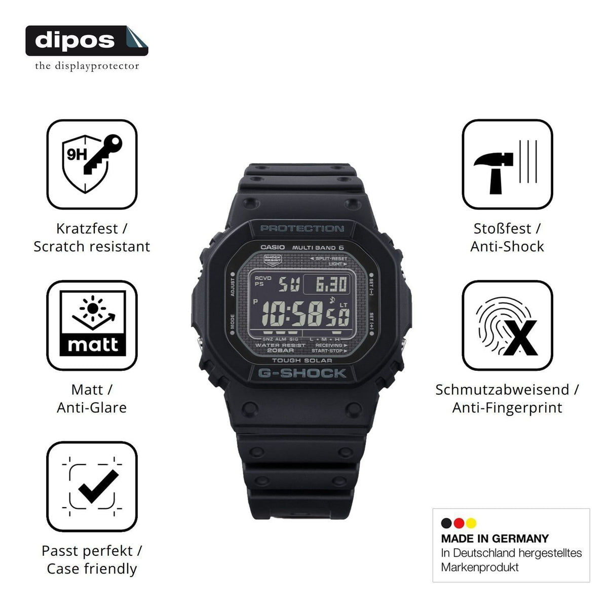 2x 9H Schutzfolie matt für Casio G-Shock GW-5000-H (7)
