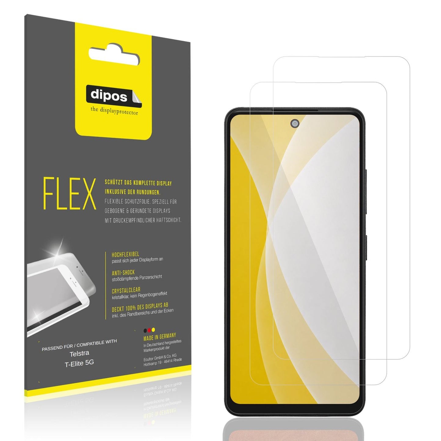 2x 3D Full Cover Schutzfolie für Telstra T-Elite 5 (1)