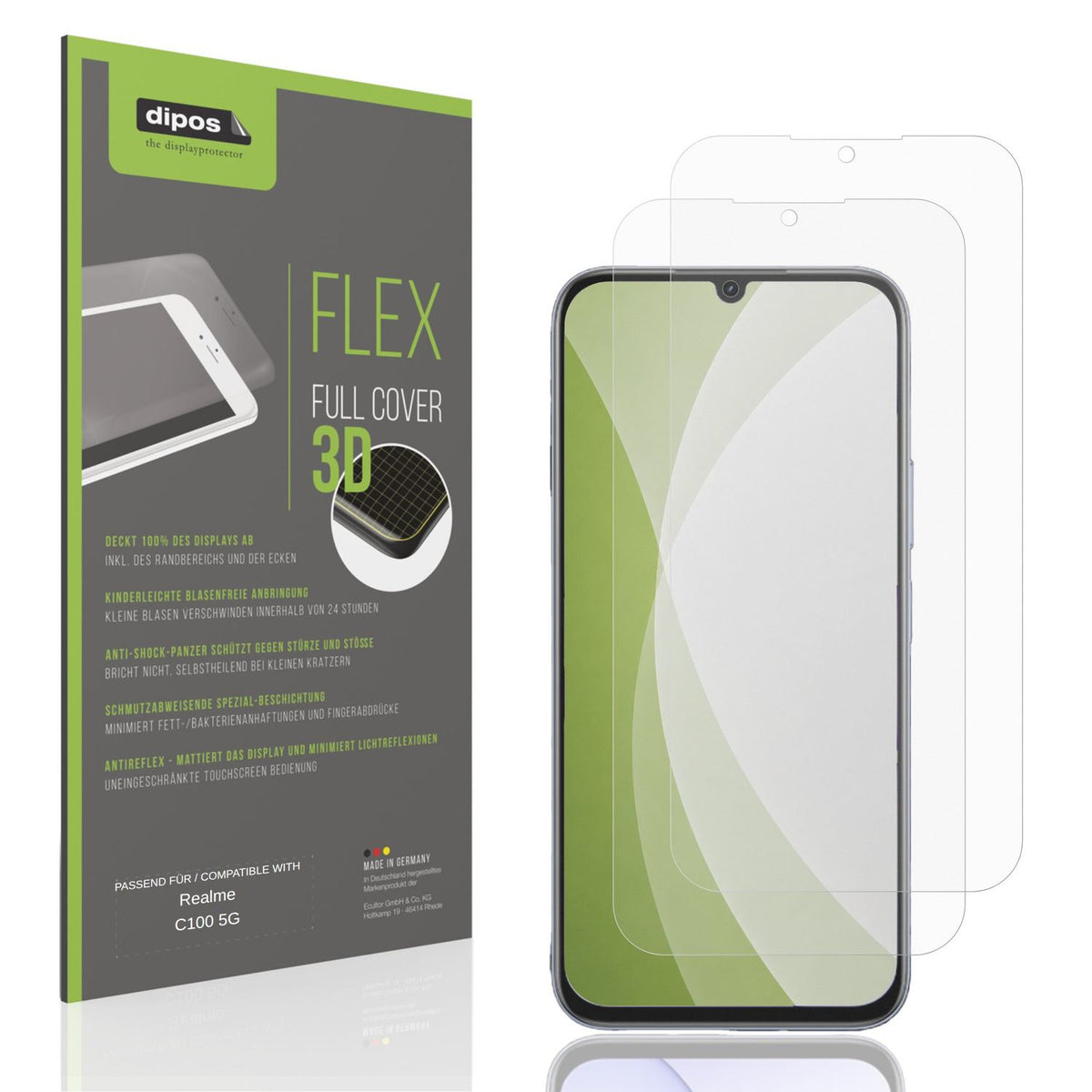 2x Full Cover Schutzfolie matt für Realme C100 5G (1)