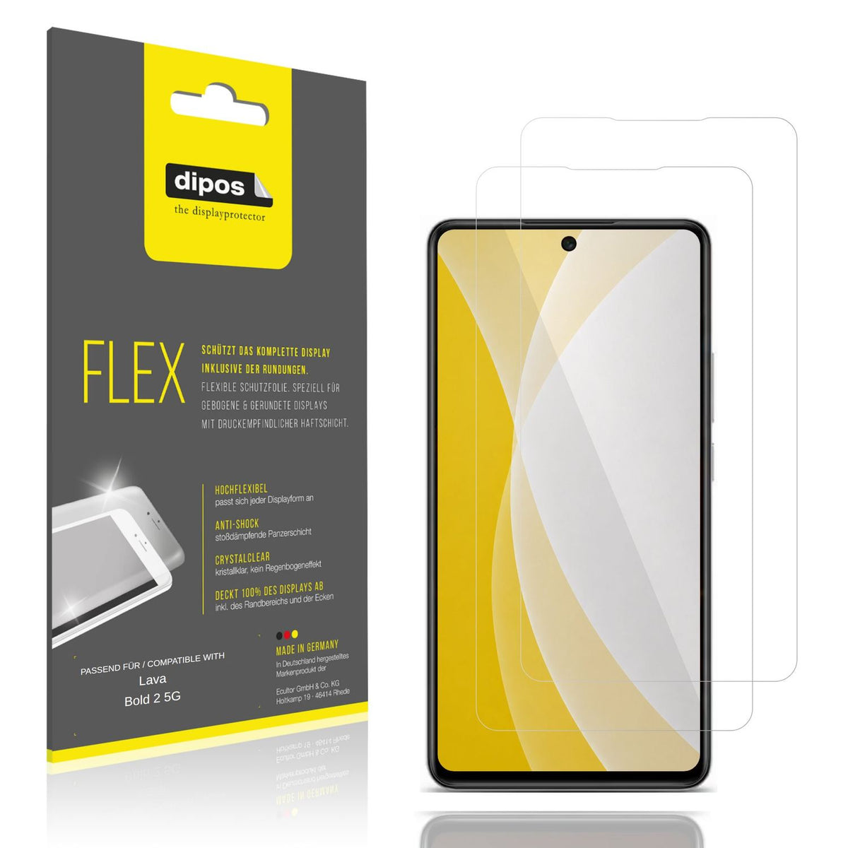 2x 3D Full Cover Schutzfolie für Lava Bold 2 5G (1)