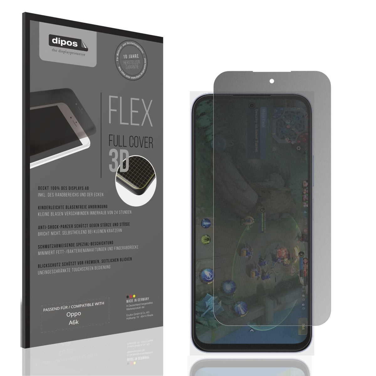Full Cover Privacy Blickschutzfolie für Oppo A6k (1)